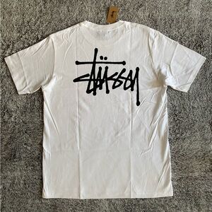 Men’s Basic Stüssy Tee, White, NWT